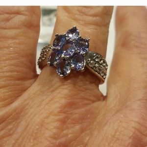 Tanzanite Cluster Ring